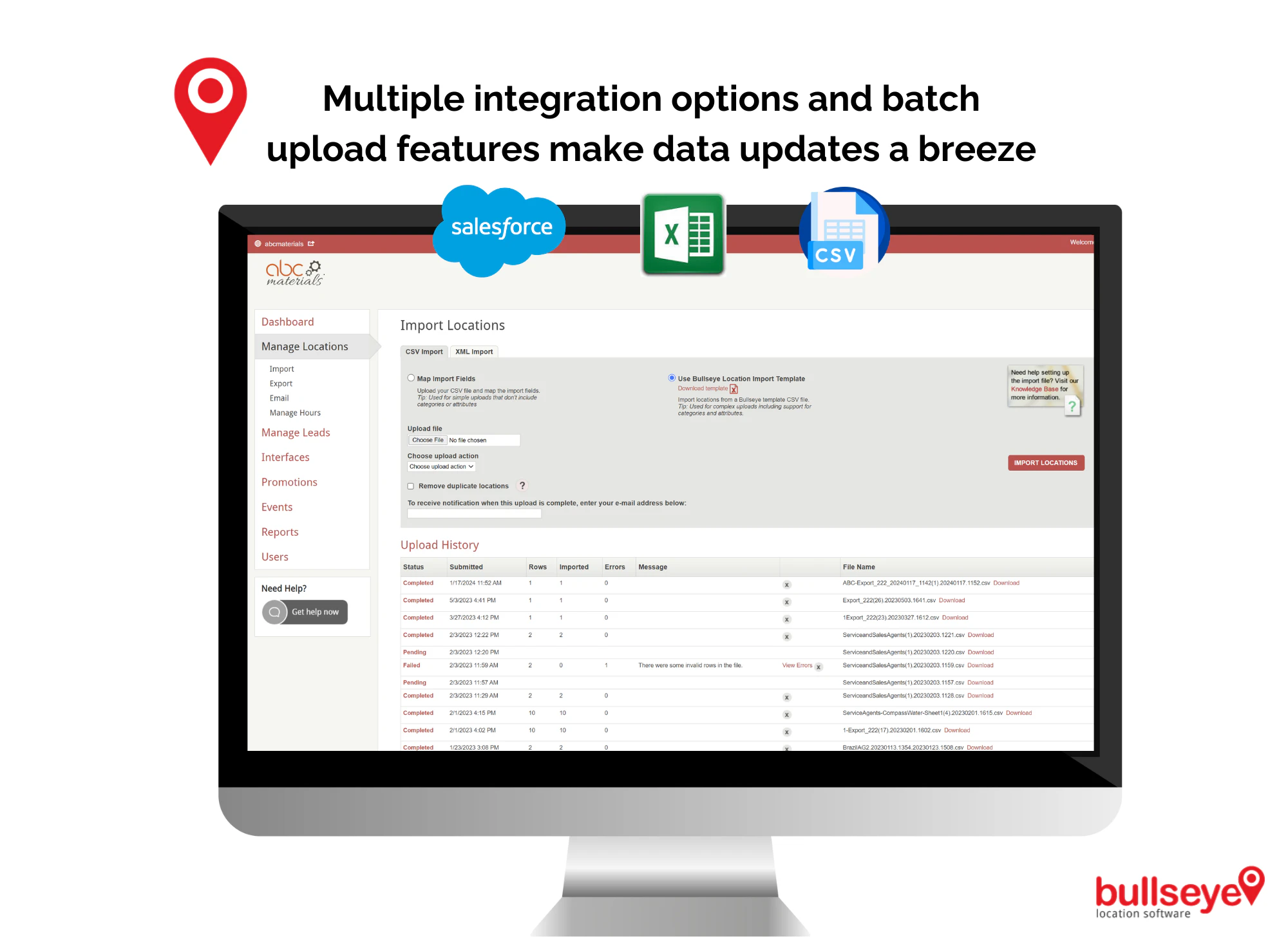 screenshot of Bullseye Store Locator